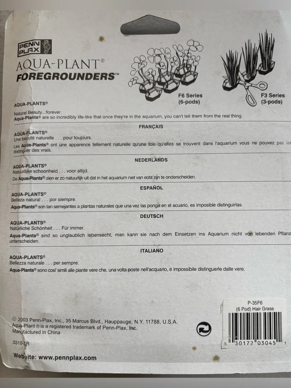 Penn-Plax Aqua Plant Grass Foregrounders w Planter Pods Fish Tank Decor